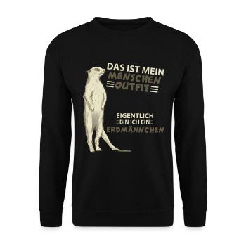 Erdmännchen - Unisex Pullover - Schwarz - Vorne - Alina (178cm) & Michal (187cm)