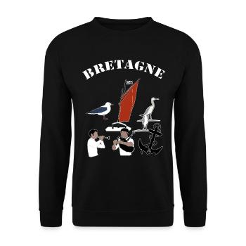 bretagne symboles - Sweat-shirt Unisexe - noir - Devant - Alina (178cm) & Michal (187cm)