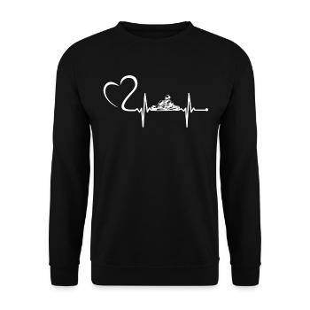Kart course rythme cardiaque - Sweat-shirt Unisexe - noir - Devant - Alina (178cm) & Michal (187cm)
