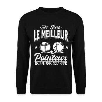 Pétanque Cadeau Humour Boccia Homme Petanque - Sweat-shirt Unisexe - noir - Devant - Alina (178cm) & Michal (187cm)