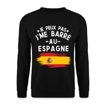 Je Peux Pas J'me Barre Au Espagne Vacances - Sweat-shirt Unisexe - noir - Devant - Alina (178cm) & Michal (187cm)