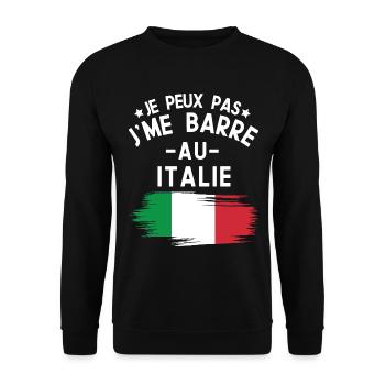 Je Peux Pas J'me Barre Au Italie Vacances - Sweat-shirt Unisexe - noir - Devant - Alina (178cm) & Michal (187cm)