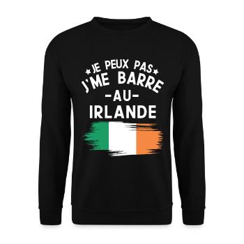Je Peux Pas J'me Barre Au Irlande Vacances - Sweat-shirt Unisexe - noir - Devant - Alina (178cm) & Michal (187cm)