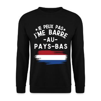 Je Peux Pas J'me Barre Au Pays-Bas Vacances - Sweat-shirt Unisexe - noir - Devant - Alina (178cm) & Michal (187cm)