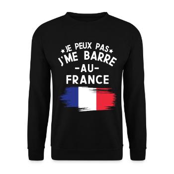 Je Peux Pas J'me Barre Au France Vacances - Sweat-shirt Unisexe - noir - Devant - Alina (178cm) & Michal (187cm)