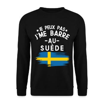 Je Peux Pas J'me Barre Au Suède Vacances - Sweat-shirt Unisexe - noir - Devant - Alina (178cm) & Michal (187cm)