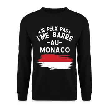 Je Peux Pas J'me Barre Au Monaco Vacances - Sweat-shirt Unisexe - noir - Devant - Alina (178cm) & Michal (187cm)