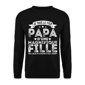 Papa et fille Papa et bébé Humoristique Cadeau - Sweat-shirt Unisexe - noir - Devant - Alina (178cm) & Michal (187cm)