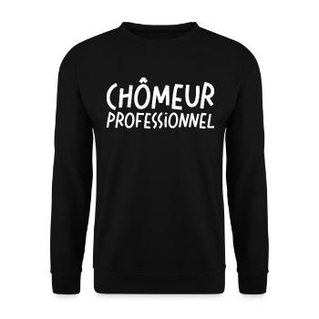Homme Chômeur Professionnel - Sweat-shirt Unisexe - noir - Devant - Alina (178cm) & Michal (187cm)