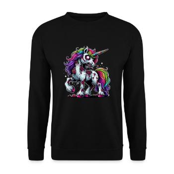 Halloween Licorne Zombie Fantasy Costume d’Halloween - Sweat-shirt Unisexe - noir - Devant - Alina (178cm) & Michal (187cm)