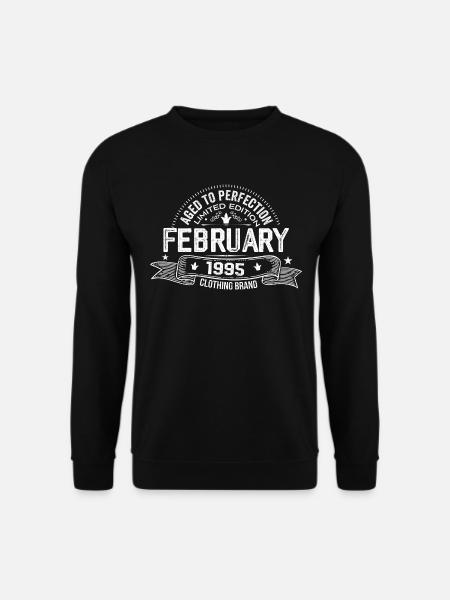 Februar 1995 - Februar 1995 Geburtstag 1995 Retro - Unisex Pullover - Schwarz