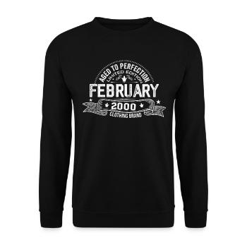 February 2000 - February 2000 Birthday 2000 Retro - Unisex Sweatshirt - black - Front - Alina (178cm) & Michal (187cm)