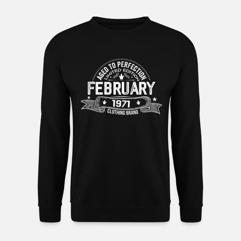 Februar 1971 - Februar 1971 Geburtstag 1971 Retro - Unisex Pullover - Schwarz