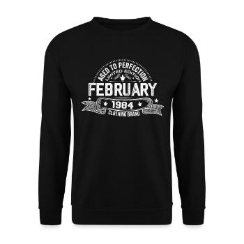 February 1984 - February 1984 Birthday 1984 Retro - Unisex Sweatshirt - black - Front - Alina (178cm) & Michal (187cm)