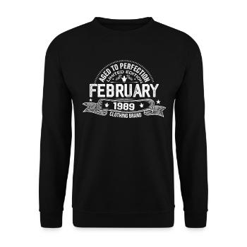 February 1989 - February 1989 Birthday 1989 Retro - Unisex Sweatshirt - black - Front - Alina (178cm) & Michal (187cm)