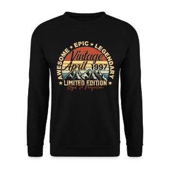 28th Birthday Gift Vintage April 1997 - Unisex Sweatshirt - black - Front - Alina (178cm) & Michal (187cm)