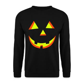 pumpkinface - costume d’Halloween - citrouille - Sweat-shirt Unisexe - noir - Devant - Alina (178cm) & Michal (187cm)