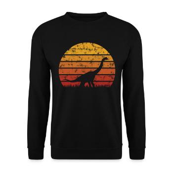 Cadeau de dinosaure vintage Brachiosaurus dinosaure - Sweat-shirt Unisexe - noir - Devant - Alina (178cm) & Michal (187cm)