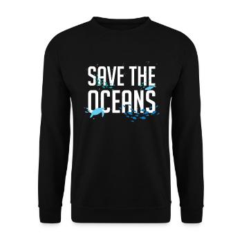 Protect The Ocean Save The Ocean Diving Gift - Unisex Sweatshirt - black - Front - Alina (178cm) & Michal (187cm)