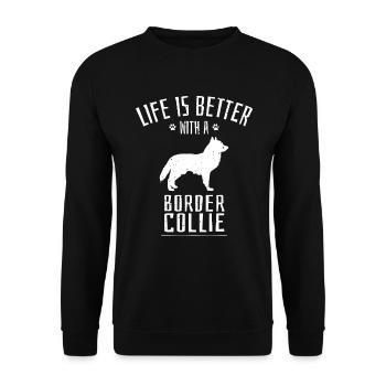 La vie de border collie est meilleure avec un cadeau pour chien - Sweat-shirt Unisexe - noir - Devant - Alina (178cm) & Michal (187cm)