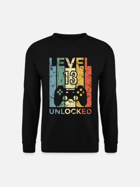 Geburtstag 13. Level Geboren 2007 Gamer Geschenk - Unisex Pullover - Schwarz