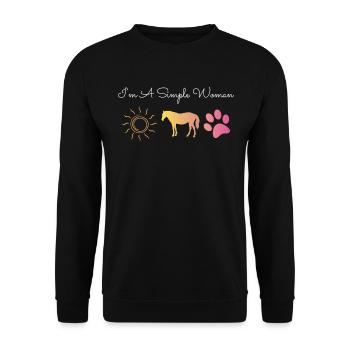 Femme cheval chien soleil chevaux été plaisir cadeau - Sweat-shirt Unisexe - noir - Devant - Alina (178cm) & Michal (187cm)
