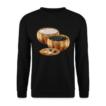 Brettspiel Go Steine - Unisex Pullover - Schwarz - Vorne - Alina (178cm) & Michal (187cm)