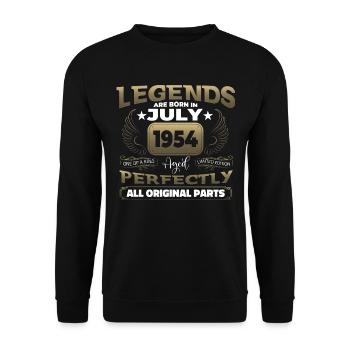 Legend Vintage 1954 July 70th Birthday Gift - Unisex Sweatshirt - black - Front - Alina (178cm) & Michal (187cm)