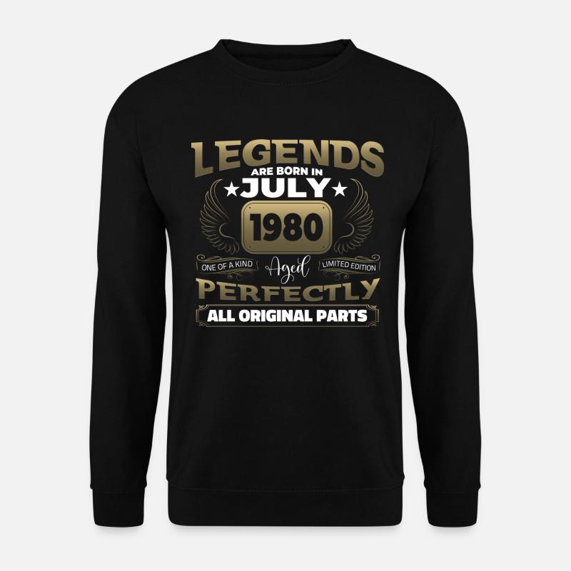 Legende Jahrgang 1980 Juli 42. Geburtstag Geschenk - Unisex Pullover - Schwarz