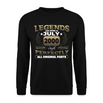 Legend Vintage 2000 July 22nd Birthday Gift - Unisex Sweatshirt - black - Front - Alina (178cm) & Michal (187cm)