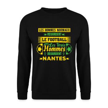 les vrais hommes regardent nantes club de foot - Sweat-shirt Unisexe - noir - Devant - Alina (178cm) & Michal (187cm)