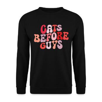 Chats Avant Les Mecs Amour Des Chats - Sweat-shirt Unisexe - noir - Devant - Alina (178cm) & Michal (187cm)