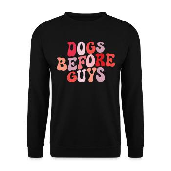 Hunde vor Jungs lieben Hunde - Unisex Pullover - Schwarz - Vorne - Alina (178cm) & Michal (187cm)