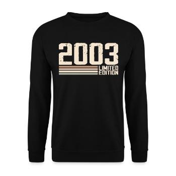 2003 Jahrgang 2003 Geburtstag 2003 Retro 2003 - Unisex Pullover - Schwarz - Vorne - Alina (178cm) & Michal (187cm)