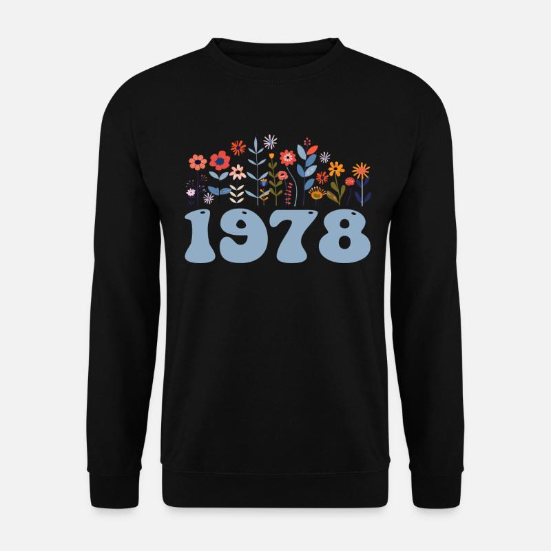 1978 Blumenmuster 1978 Blumen-thema Blumen 1978 - Unisex Pullover - Schwarz