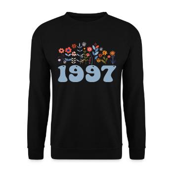 1997 Floral Pattern 1997 Floral Theme Floral 1997 - Unisex Sweatshirt - black - Front - Alina (178cm) & Michal (187cm)