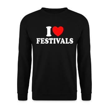 Humour I Love Festivals De Musique - Sweat-shirt Unisexe - noir - Devant - Alina (178cm) & Michal (187cm)