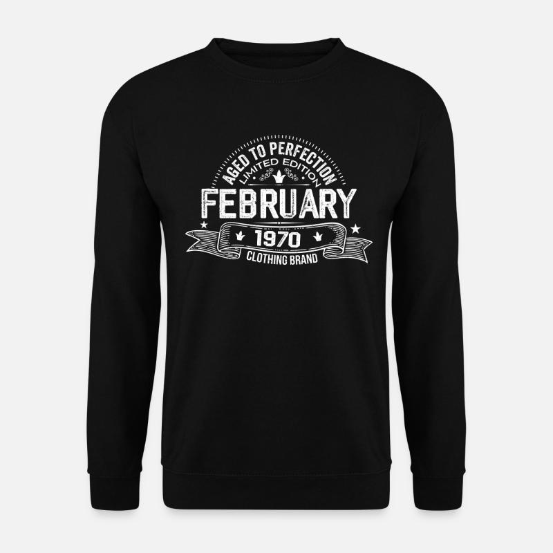 Februar 1970 - Februar 1970 Geburtstag 1970 Retro - Unisex Pullover - Schwarz