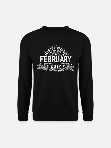Februar 2017 - Februar 2017 Geburtstag 2017 Retro - Unisex Pullover - Schwarz