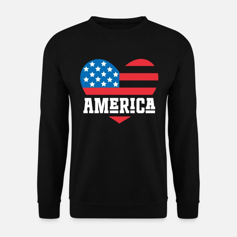 Drapeau de l’Amérique Coeur - Sweat-shirt Unisexe - noir