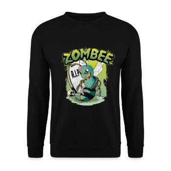 Halloween zombie zombee bee bee costume gift - Unisex Sweatshirt - black - Front - Alina (178cm) & Michal (187cm)