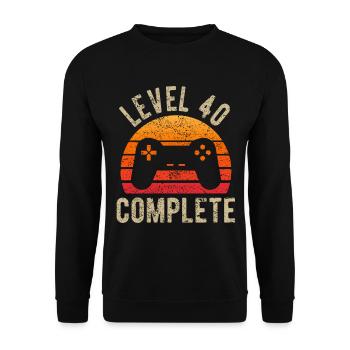 40th birthday gamer birthday gift 40 years - Unisex Sweatshirt - black - Front - Alina (178cm) & Michal (187cm)