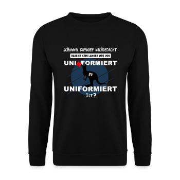 Känguru - Lustige Sprüche - Unisex Pullover - Schwarz - Vorne - Alina (178cm) & Michal (187cm)