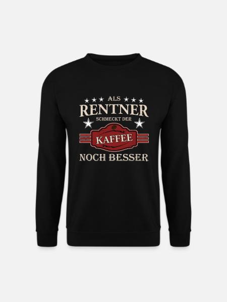 Glücklicher Rentner mit Kaffee - Unisex Pullover - Schwarz