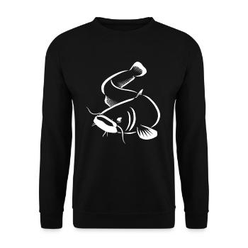 Catfish - catfish fishing - Unisex Sweatshirt - black - Front - Alina (178cm) & Michal (187cm)