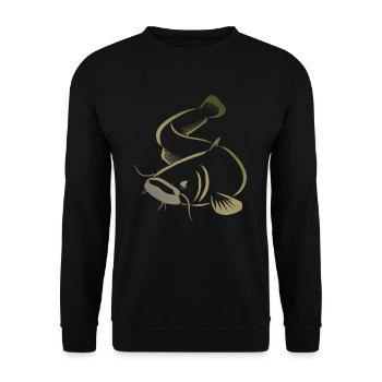 Catfish catfish fishing - Unisex Sweatshirt - black - Front - Alina (178cm) & Michal (187cm)