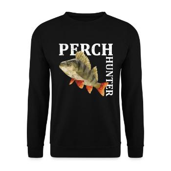 Barsch Angeln - Unisex Pullover - Schwarz - Vorne - Alina (178cm) & Michal (187cm)