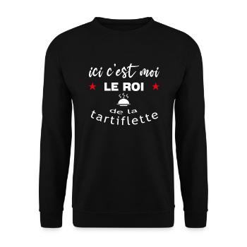ici c'est moi le ROI de la tartiflette - Sweat-shirt Unisexe - noir - Devant - Alina (178cm) & Michal (187cm)
