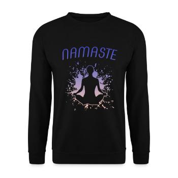namaste - Unisex Pullover - Schwarz - Vorne - Alina (178cm) & Michal (187cm)