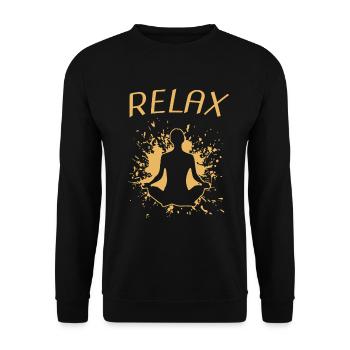 Relax Yoga Shalom - Unisex Pullover - Schwarz - Vorne - Alina (178cm) & Michal (187cm)